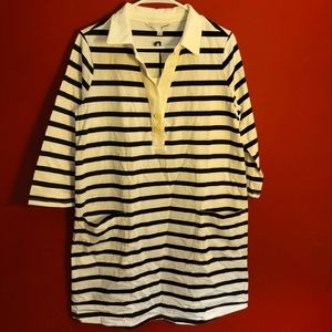 Black & white striped the Nines by Hatch long sleeved Maternity dress